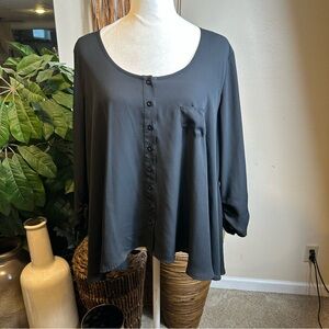 Style & Co. Black Button-Down Shirt